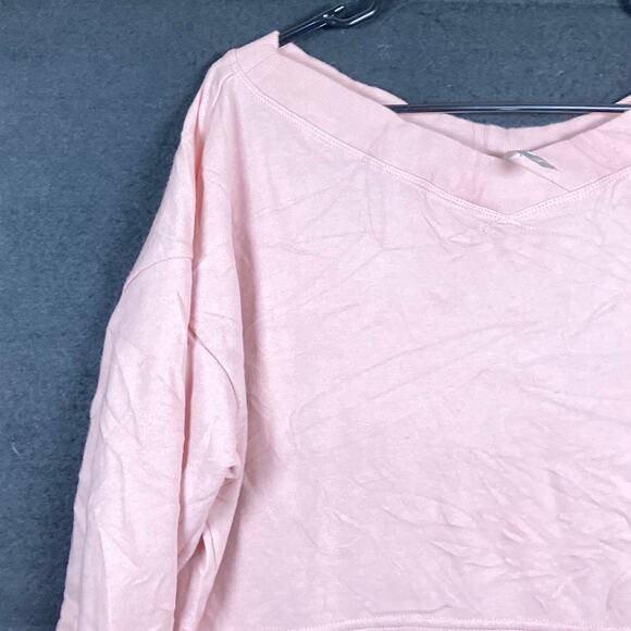 Fabletics Womens Sweater Pink Boat Neck Oversized Cotton Blend Small - Picture 4 of 12